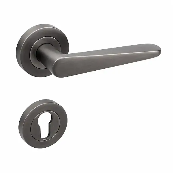 Sese Zara Modeli Yuvarlak Rozetli Yale Kapı Kolu Antrasit (200-223R-03-54) - 1