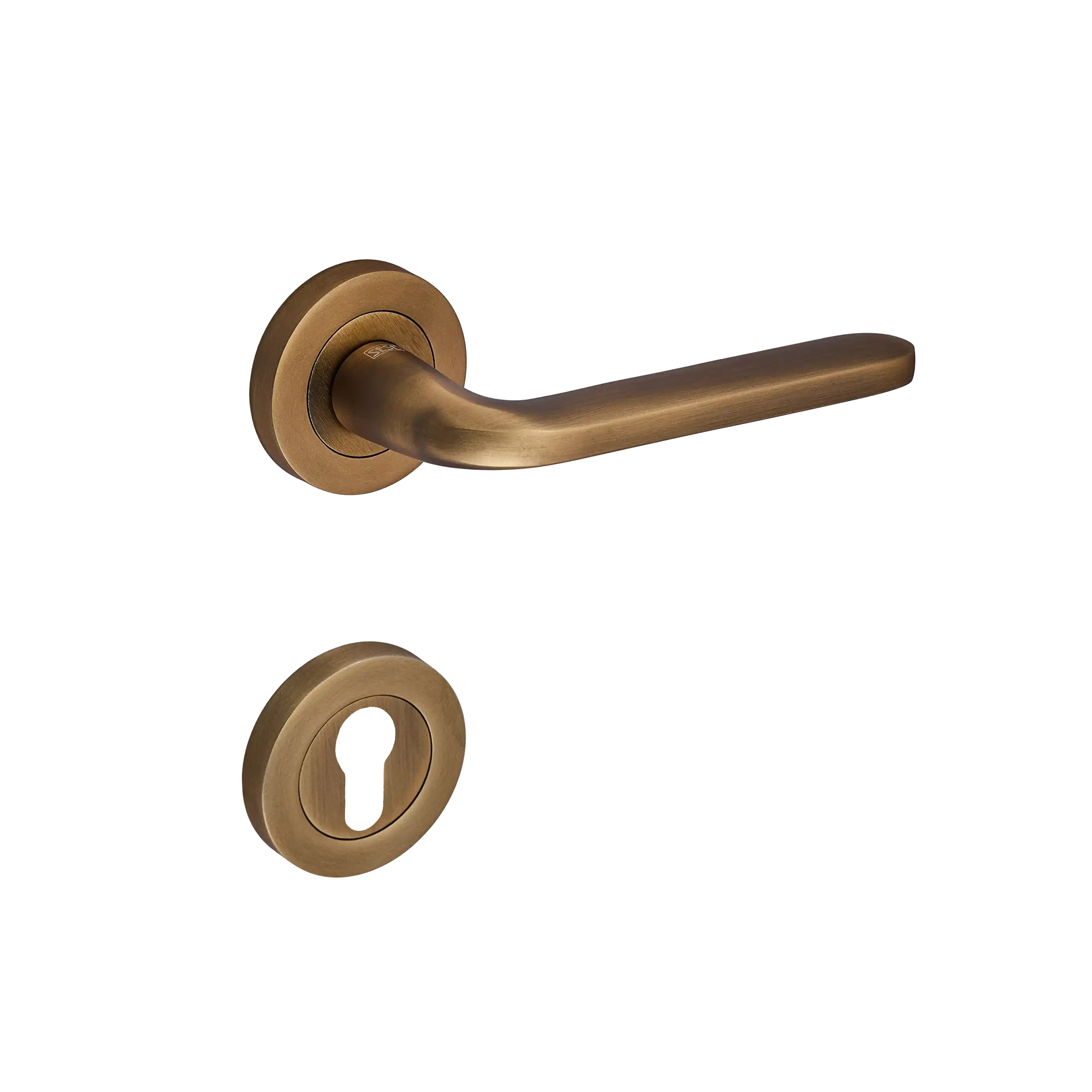 Sese Araç Modeli Yuvarlak Rozetli Yale Kapı Kolu Antik Sarı (200-222R-03-94) - 2