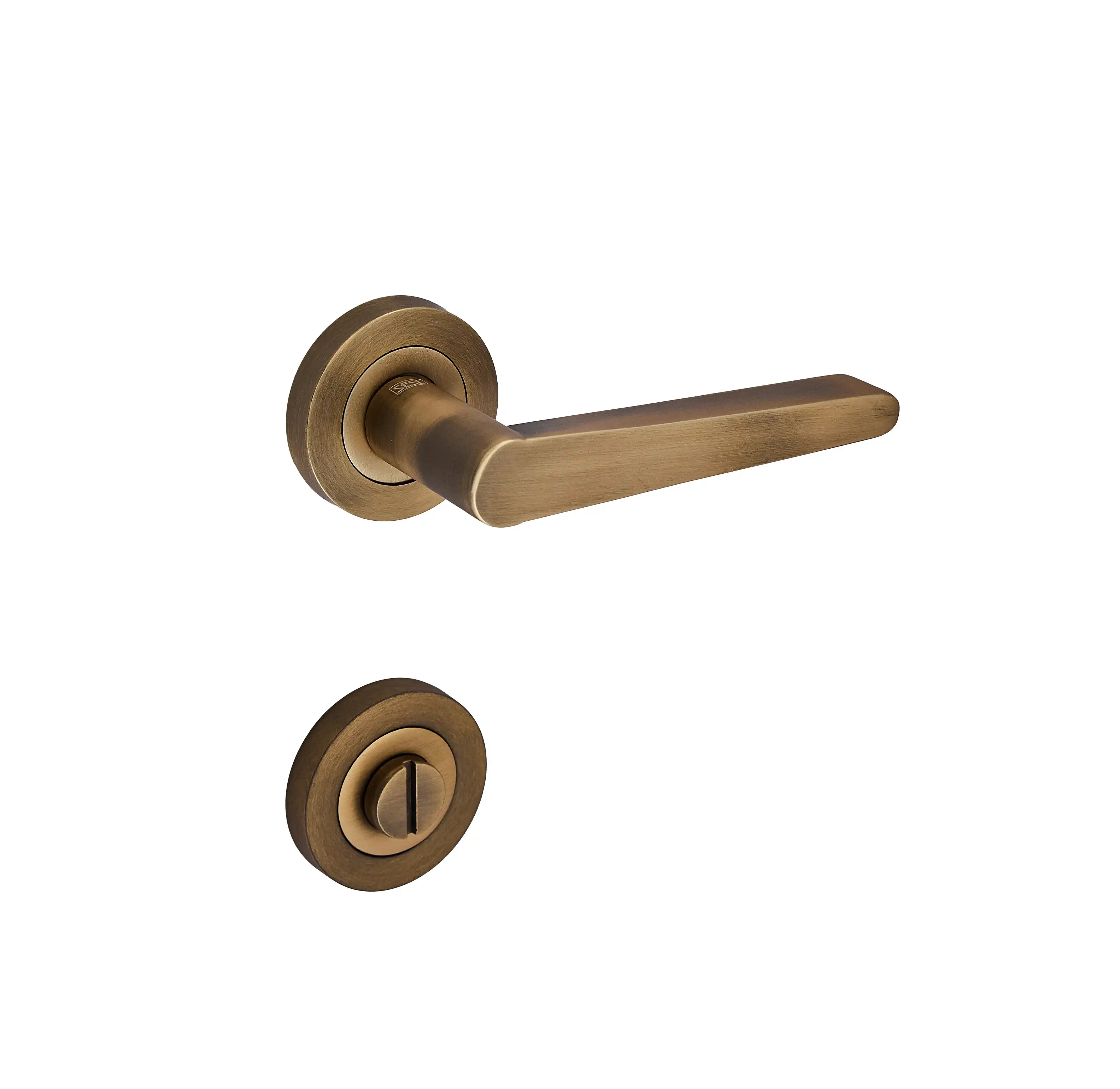 Sese Zara Modeli Yuvarlak Rozetli Wc Kapı Kolu Antik Sarı (200-223R-02-94) - 3