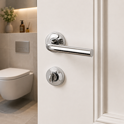 Sese Seda Rozetli Wc Banyo Kapı Kolu Krom (200-236R-02-18) - Sese