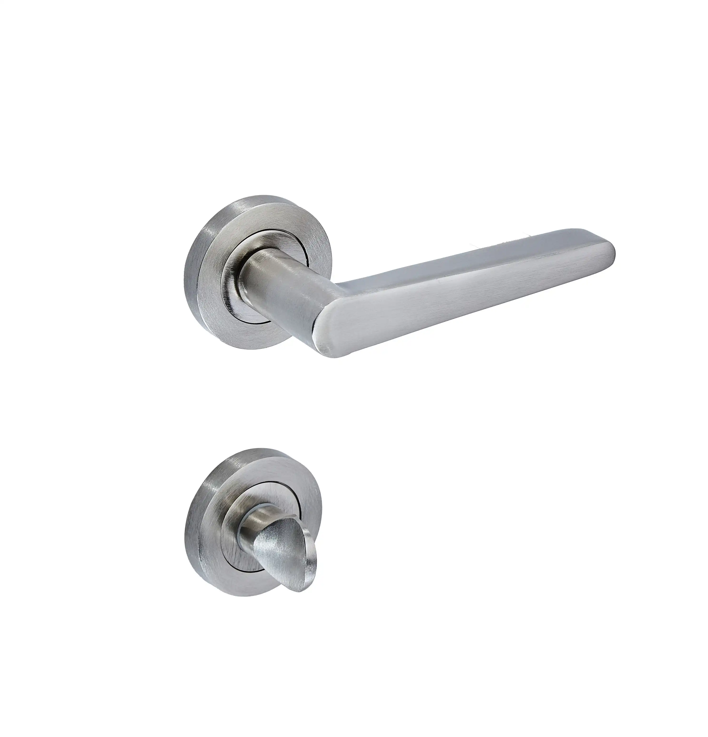 Sese Zara Modeli Yuvarlak Rozetli Wc Kapı Kolu Saten (200-223R-02-53) - 4