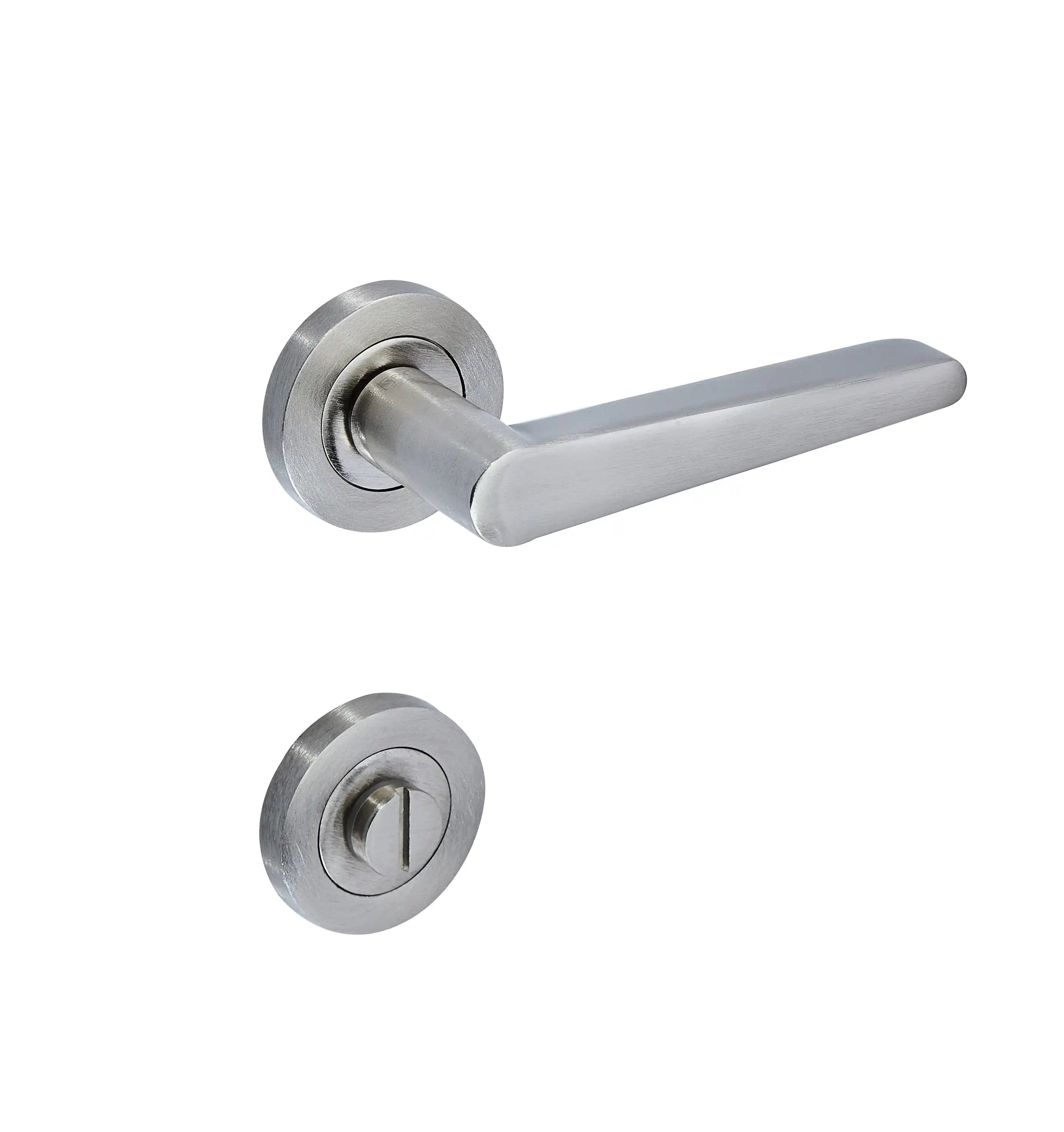 Sese Zara Modeli Yuvarlak Rozetli Wc Kapı Kolu Saten (200-223R-02-53) - 3