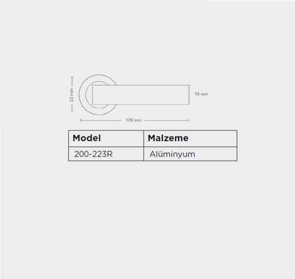 Sese Zara Modeli Yuvarlak Rozetli Oda Kapı Kolu Siyah (200-223R-01-02) - 3