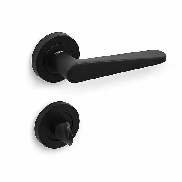 Sese Zara Modeli Yuvarlak Rozetli Wc Kapı Kolu Siyah (200-223R-02-02) - 3