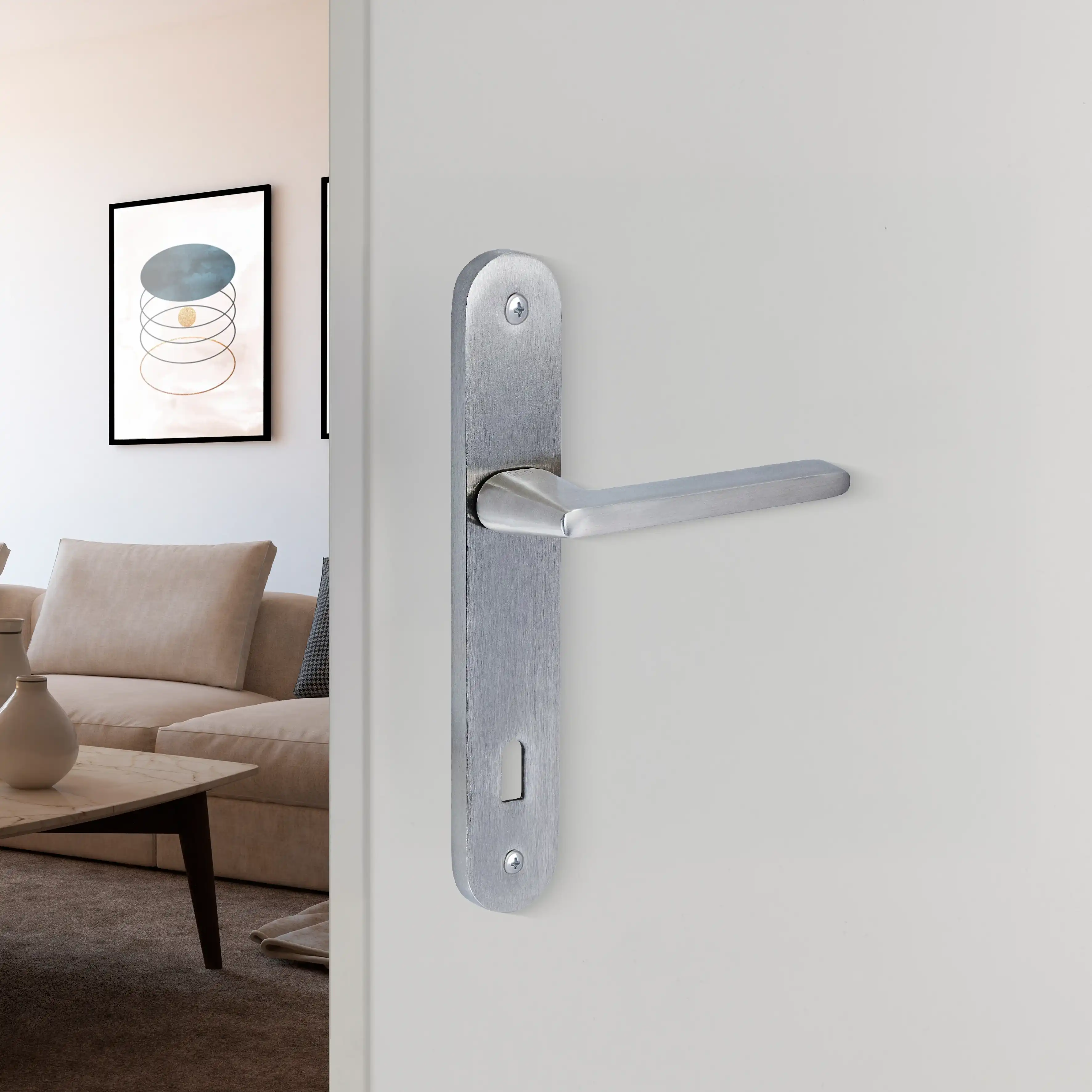 Sese Lina Aynalı Oda Kapı Kolu Inox (200-219-01-53) - 1