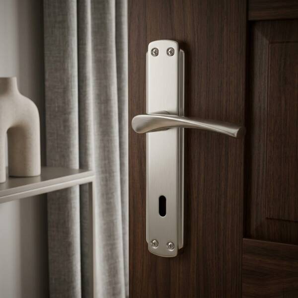 Sese Aynalı Oda Kapı Kolu Nikel Saten (200-28-01-21/53) - 1