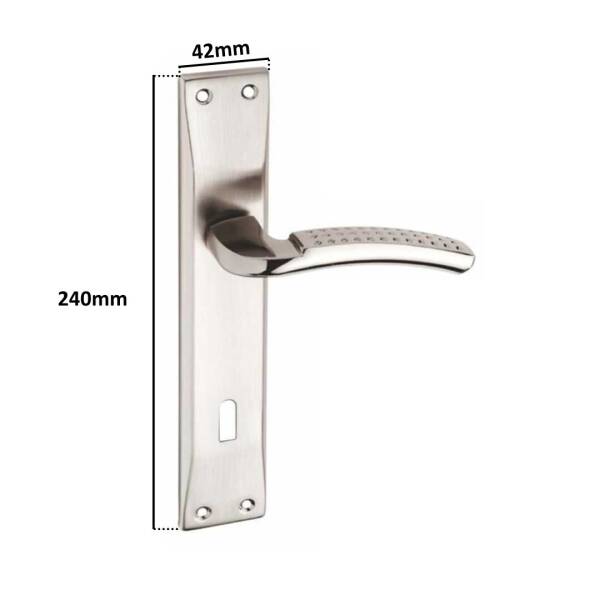 Sese Aynalı Oda Kapı Kolu Noktalı Nikel/Inox (200-74-01-21/53) - 2