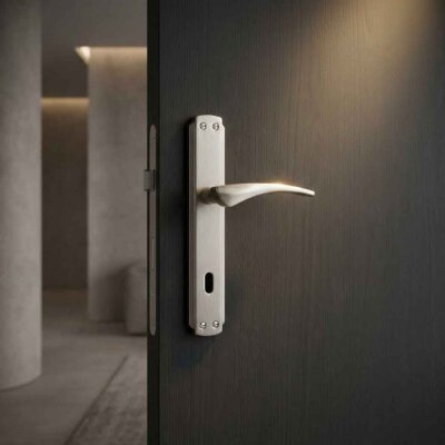 Sese Aynalı Oda Kapı Kolu Nikel Saten (200-32-01-21/53) - Sese