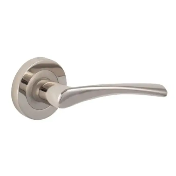 Sese Kapı Kolu Nikel/Inox Renk Ekonomik Rozetli Kapı Kolu (200-28R-21/53) - 1