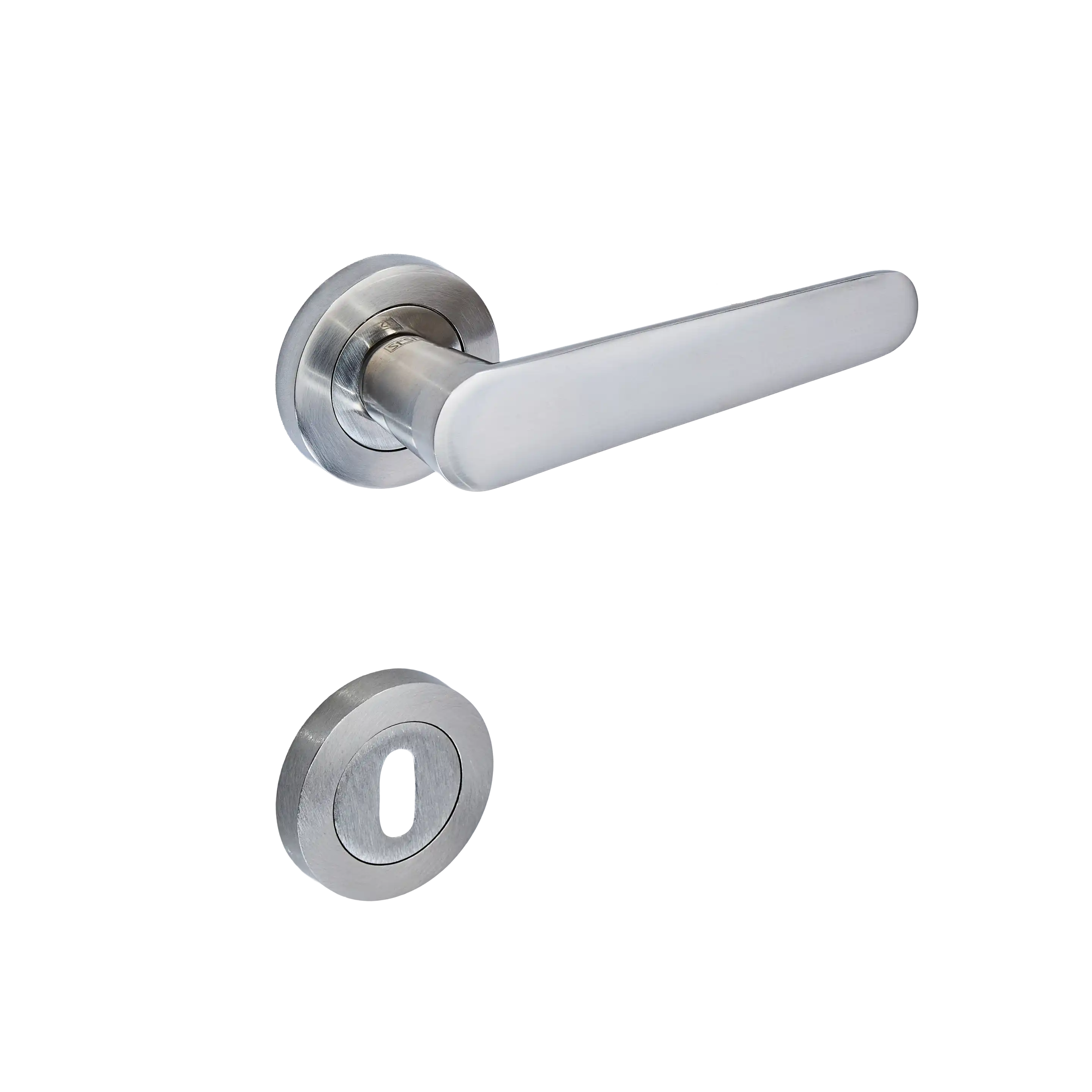 Sese Ada Modeli Rozetli Oda Kapı Kolu Inox Renk (200-204R-01-53) - 2