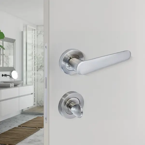 Sese Ada Modeli Rozetli Wc Kapı Kolu Inox Renk (200-204R-02-53) - 1