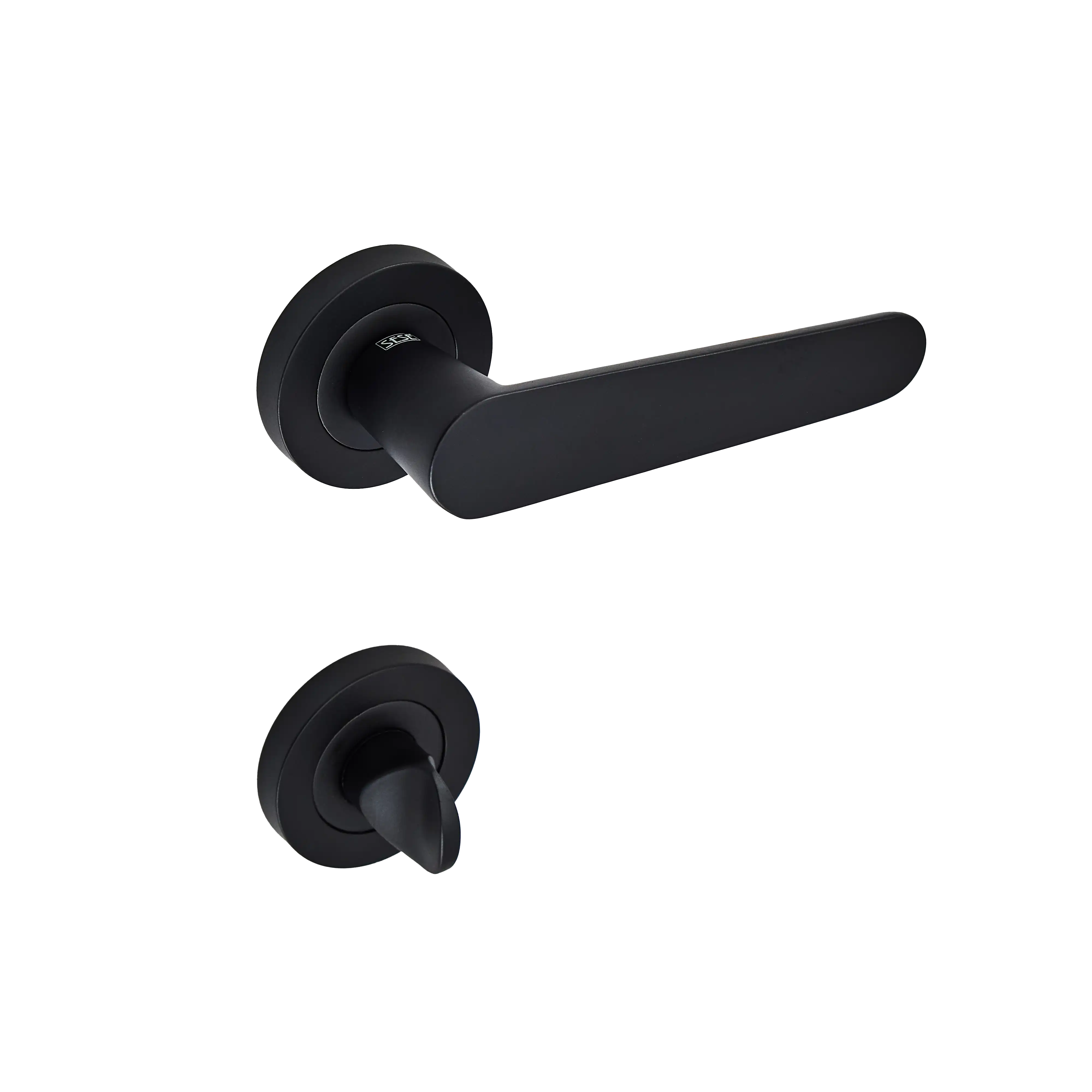 Sese Ada Modeli Rozetli Wc Kapı Kolu Siyah (200-204R-02-02) - 3