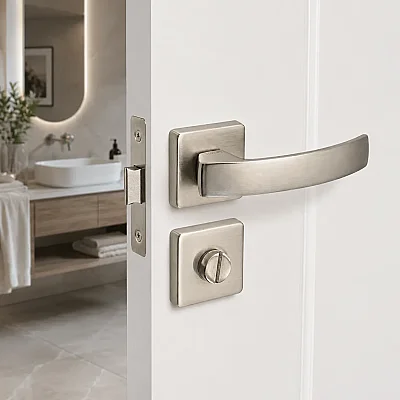 Sese Arya Modeli Kare Rozetli Wc Kapı Kolu Inox(200-202R-02-53) - 1