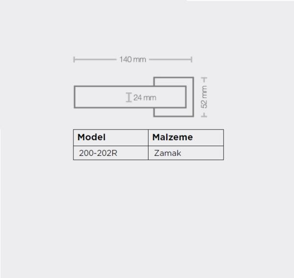 Sese Arya Modeli Kare Rozetli Wc Kapı Kolu Krom (200-202R-02-18) - 4