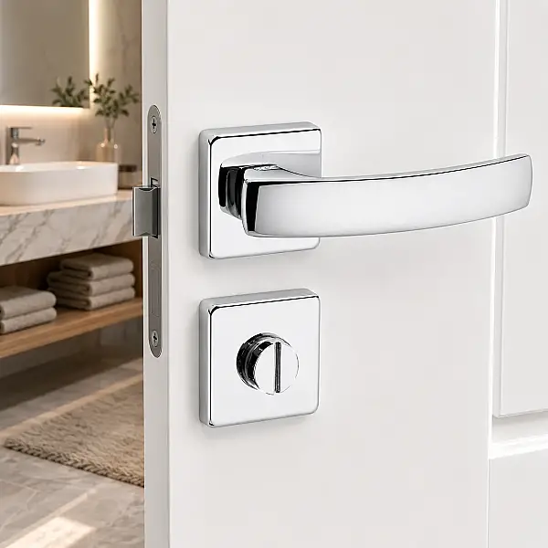Sese Arya Modeli Kare Rozetli Wc Kapı Kolu Krom (200-202R-02-18) - 1
