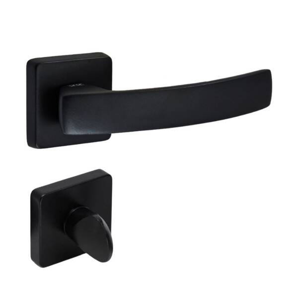 Sese Arya Modeli Kare Rozetli Wc Kapı Kolu Siyah (200-202R-02-02) - 1