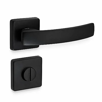 Sese Arya Modeli Kare Rozetli Wc Kapı Kolu Siyah (200-202R-02-02) - Sese (1)