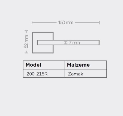Sese Buse Modeli Rozetli Oda Kapı Kolu Siyah (200-215R-01-02) - 3