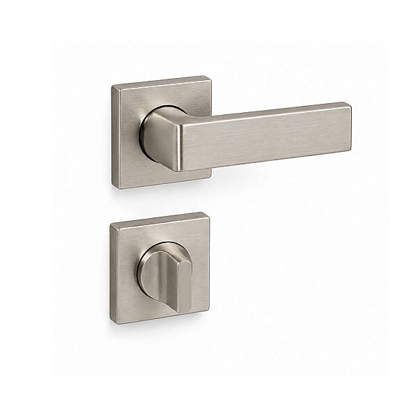 Sese Dicle Modeli Kare Rozetli Wc Kapı Kolu Nikel Saten (200-211R-02-53) - 2