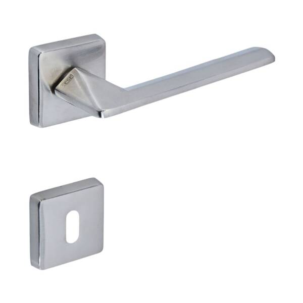 Sese Eliz Modeli Rozetli Oda Kapı Kolu Inox Renk (200-201R-01-53) - 2