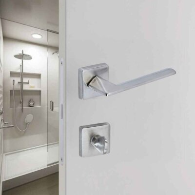 Sese Eliz Modeli Rozetli Wc Kapı Kolu Inox Renk (200-201R-02-53) - Sese