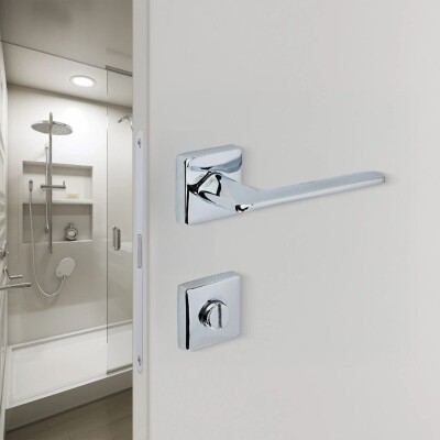 Sese Eliz Modeli Rozetli Wc Kapı Kolu Krom (200-201R-02-18) - 1