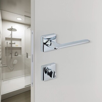 Sese Eliz Modeli Rozetli Wc Kapı Kolu Krom (200-201R-02-18) - 2