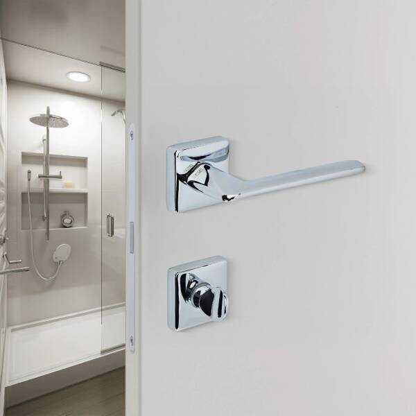 Sese Eliz Modeli Rozetli Wc Kapı Kolu Krom (200-201R-02-18) - 2