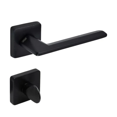 Sese Eliz Modeli Rozetli Wc Kapı Kolu Siyah Renk (200-201R-02-02) - 3