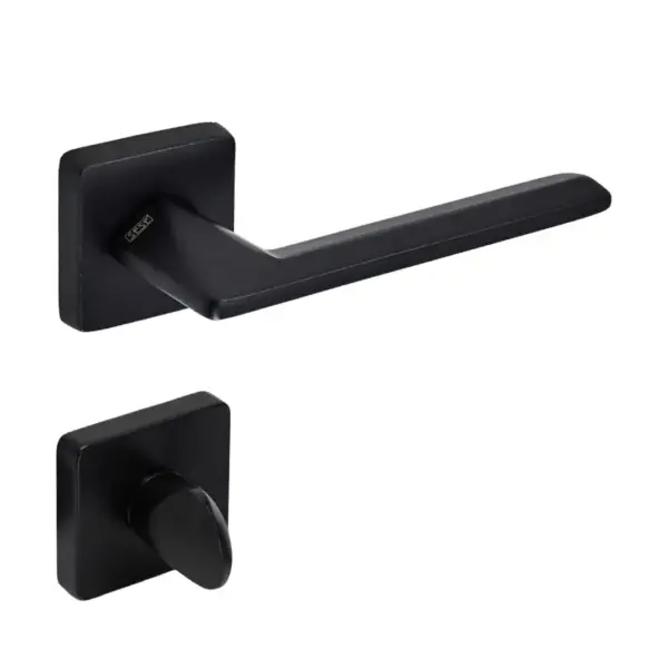 Sese Eliz Modeli Rozetli Wc Kapı Kolu Siyah Renk (200-201R-02-02) - 3