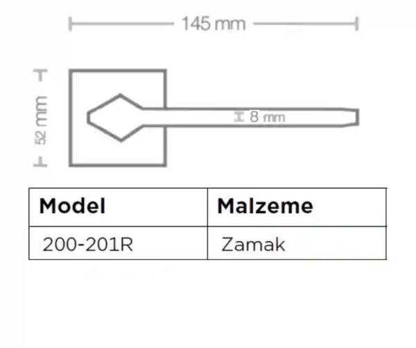 Sese Eliz Modeli Rozetli Wc Kapı Kolu Siyah Renk (200-201R-02-02) - 7