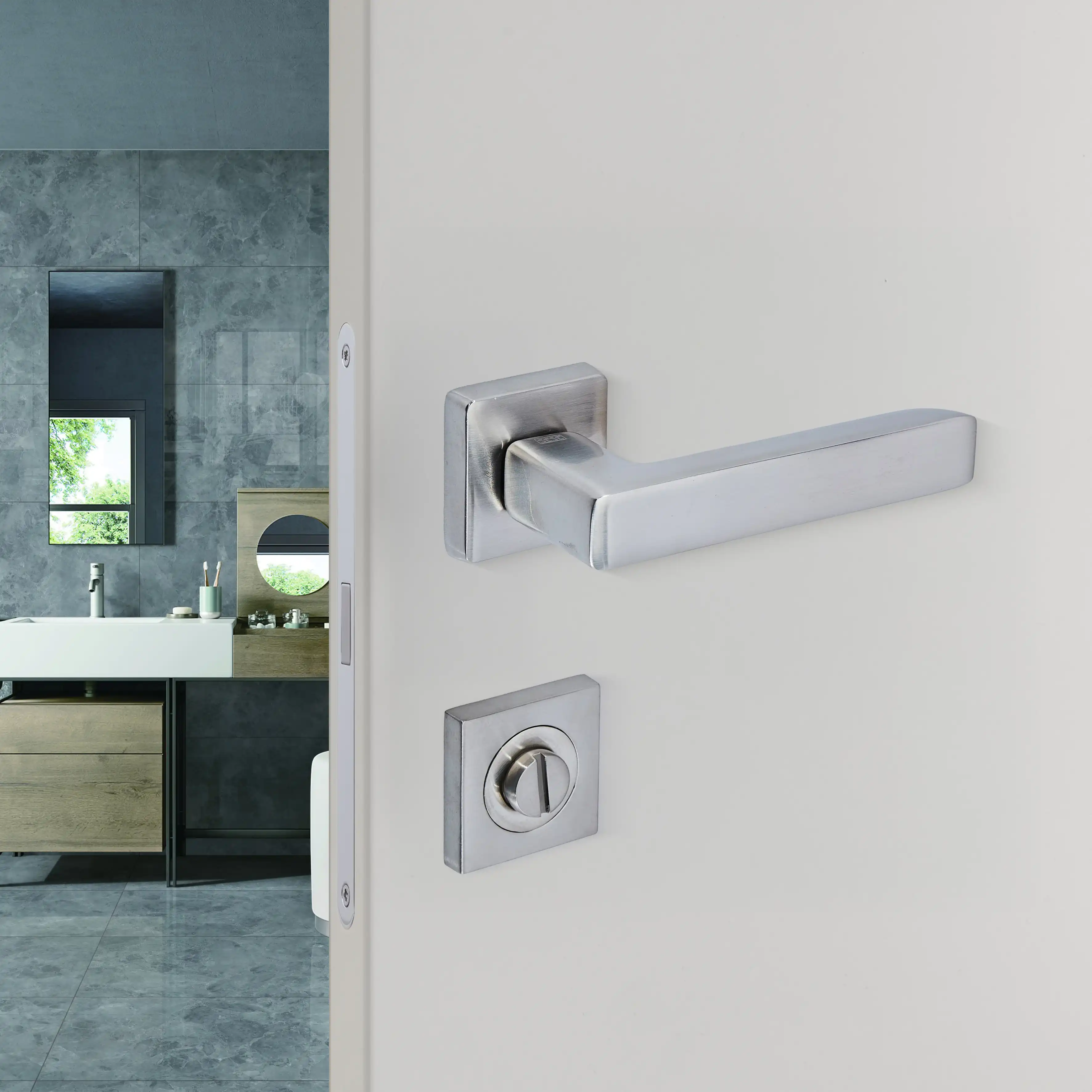 Sese Mira Modeli Rozetli Wc Kapı Kolu Inox (200-207R-02-53) - 1