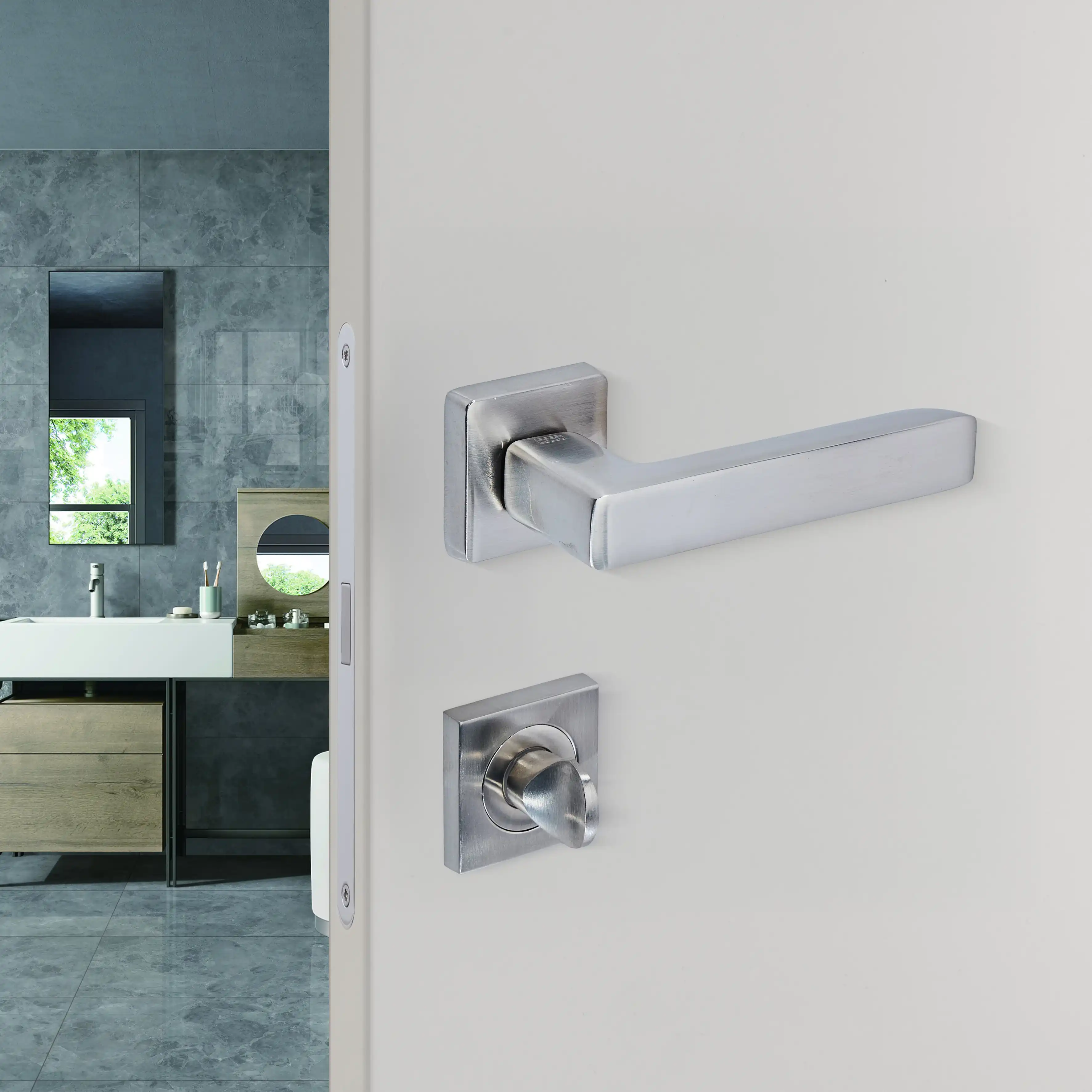 Sese Mira Modeli Rozetli Wc Kapı Kolu Inox (200-207R-02-53) - 2