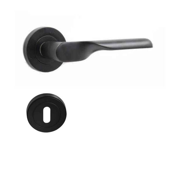 Sese Özlem Rozetli Siyah Kapı Kolu - (200-106R-02) - 2