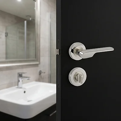 Sese Veroni Rozetli Kapı Kolu Nikel/Inox (200-94R-21/53) - 1
