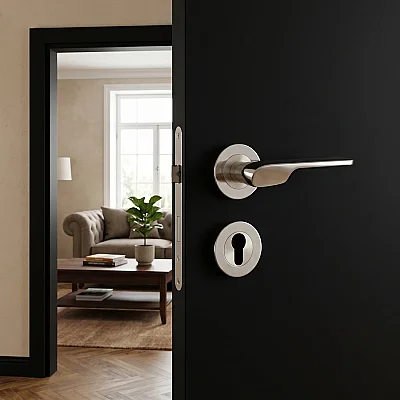 Sese Veroni Rozetli Kapı Kolu Nikel/Inox (200-94R-21/53) - 3