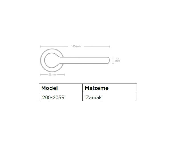 Sese Doğa Modeli Rozetli Wc Kapı Kolu Krom Inox (200-205R-02-18/53) - 3