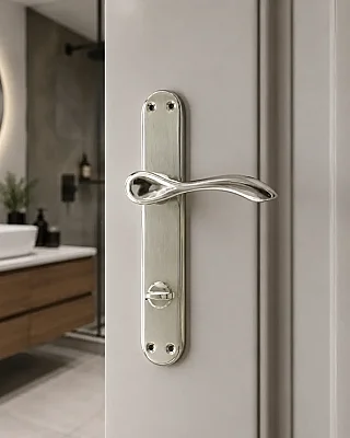 Sese Hira Modeli Aynalı Wc Kapı Kolu Nikel Saten (200-25-02-21) - 1