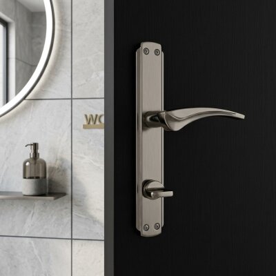 Sese Aynalı Wc Banyo Kapı Kolu Nikel Inox (200-32-02-21/53) - Sese