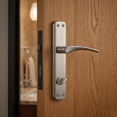 Sese Aynalı Wc Kapı Kolu Nikel Saten (200-28-02-21/53) - Sese