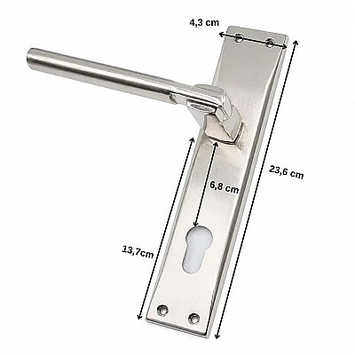 Sese Aynalı Yale Ekonomik Kapı Kolu Nikel/Inox (200-73-03-21/53) - Sese (1)