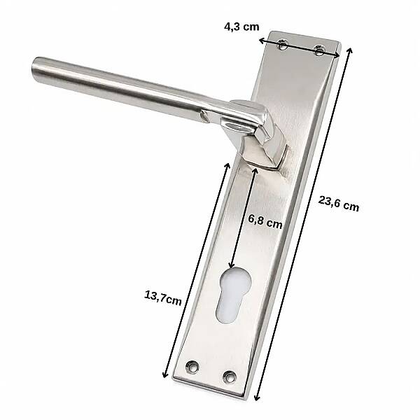 Sese Aynalı Yale Ekonomik Kapı Kolu Nikel/Inox (200-73-03-21/53) - 2