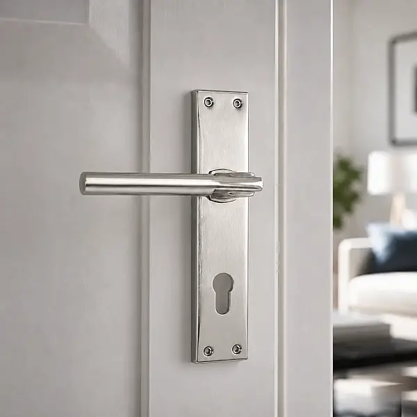 Sese Aynalı Yale Ekonomik Kapı Kolu Nikel/Inox (200-73-03-21/53) - 1