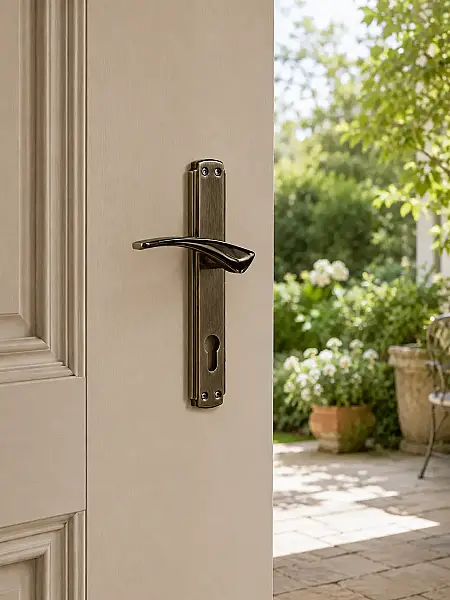 Sese Aynalı Yale Giriş Kapı Kolu Nikel/Inox (200-32-03-21/53) - 1