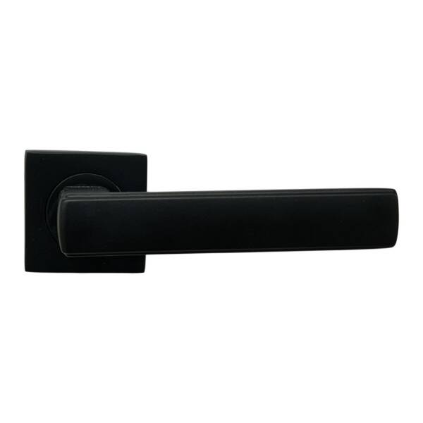 Sese Jale Modeli Rozetli Oda Kapı Kolu Siyah Renk (200-213R-01-02) - 2