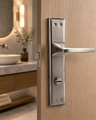 Sese Ilgın Modeli Aynalı Wc Kapı Kolu Nikel Saten (200-231-02-53) - 1