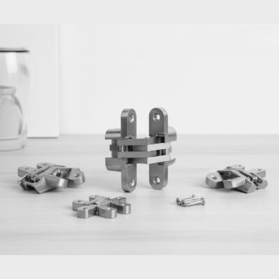 Sese Kırma Oval Gizli Kapı Menteşesi Mat Krom 118mm (600-02-05-24) - Sese