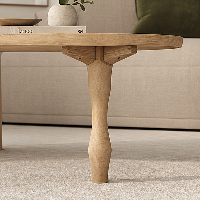 Sese Ahşap Kulaklı Masa Ayağı Ham Ayak 8x8x45cm (401-23-45-01) - Sese