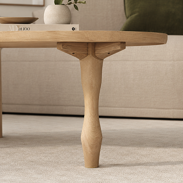 Sese Ahşap Kulaklı Masa Ayağı Ham Ayak 8x8x45cm (401-23-45-01) - 1