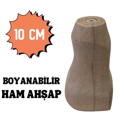 Sese Klasik Kulaksız Ham Ahşap Masa Ayağı 10cm (401-25-10-01) - Sese